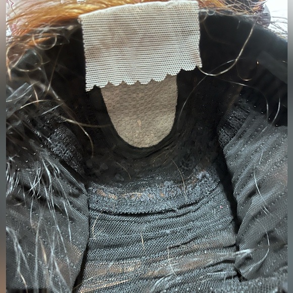 Brown Wig with Cooper Highlights Spiral Curly Lace Front Wig shoulder length - Picture 6 of 7